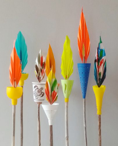 FLAMME OLYMPIQUE / ROULE POUR TA FLAMME / PEINTURE ORIGAMI