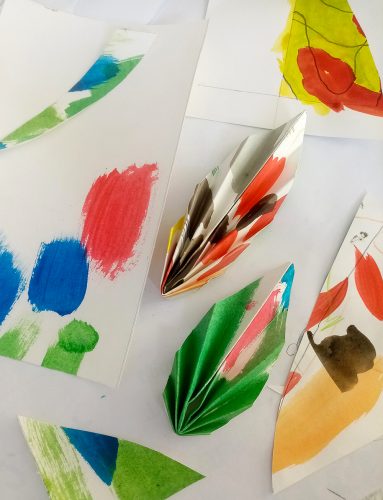 FLAMME OLYMPIQUE / ROULE POUR TA FLAMME / PEINTURE ORIGAMI